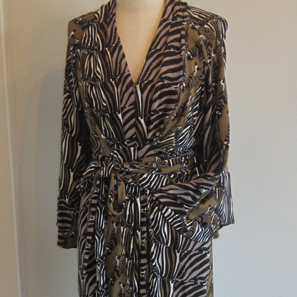 Banana Republic Isa London Zebra Print Tie-Wrap Dress size 6~Animal Print Dress
